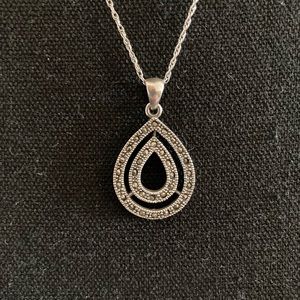 925 Sterling Silver & Marcasite Pendant